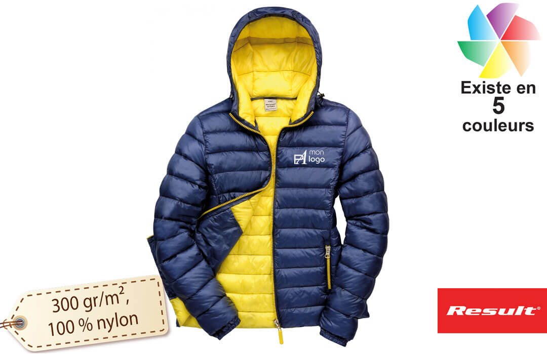 Doudoune pour femme résistante à l'eau personnalisée