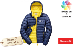 Doudoune femme déperlante et résistante à l'eau publicitaire personnalisée avec logo 