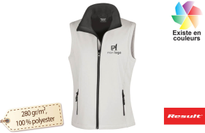 Bodywarmer pour femme en softshell léger personnalisé