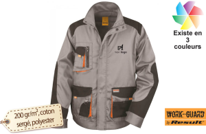 Veste de travail professionnel multipoche personnalisée avec logo 