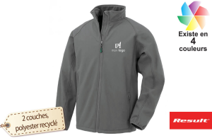 Veste softshell personnalisée homme Result en PET recyclée avec logo brodé 