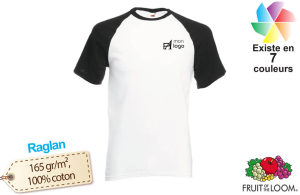 T-shirt baseball à manches bicolore personnalisé
