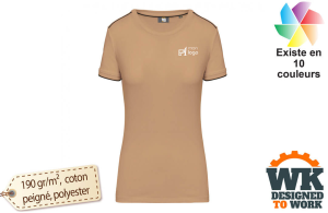T-shirt de travail pour femme publicitaire personnalisé avec logo brodé 
