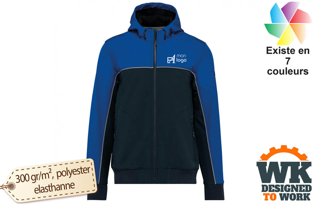 Veste softshell de travail bicolore 3 couches bionic finish unisexe