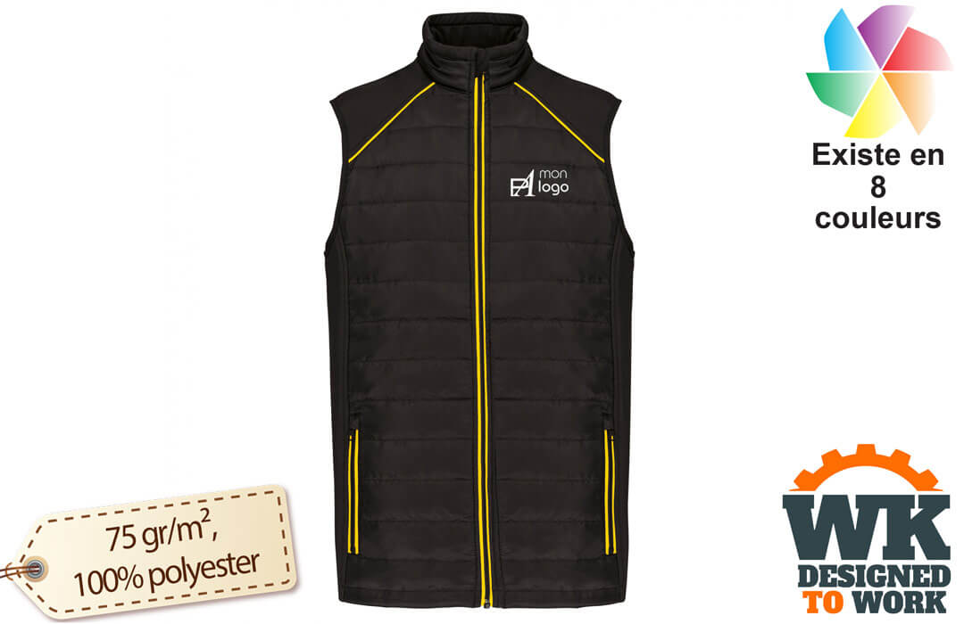 Bodywarmer de travail kariban Day To Day bi-matière unisexe