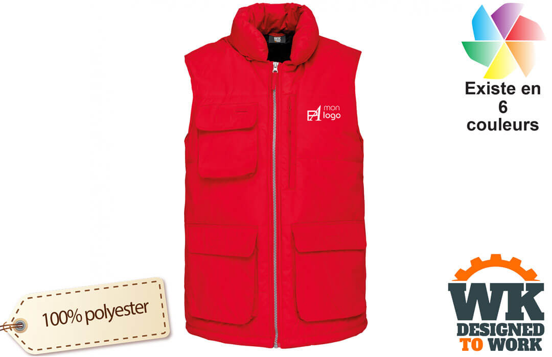 Bodywarmer personnalisé matelassé kariban workwear Designed