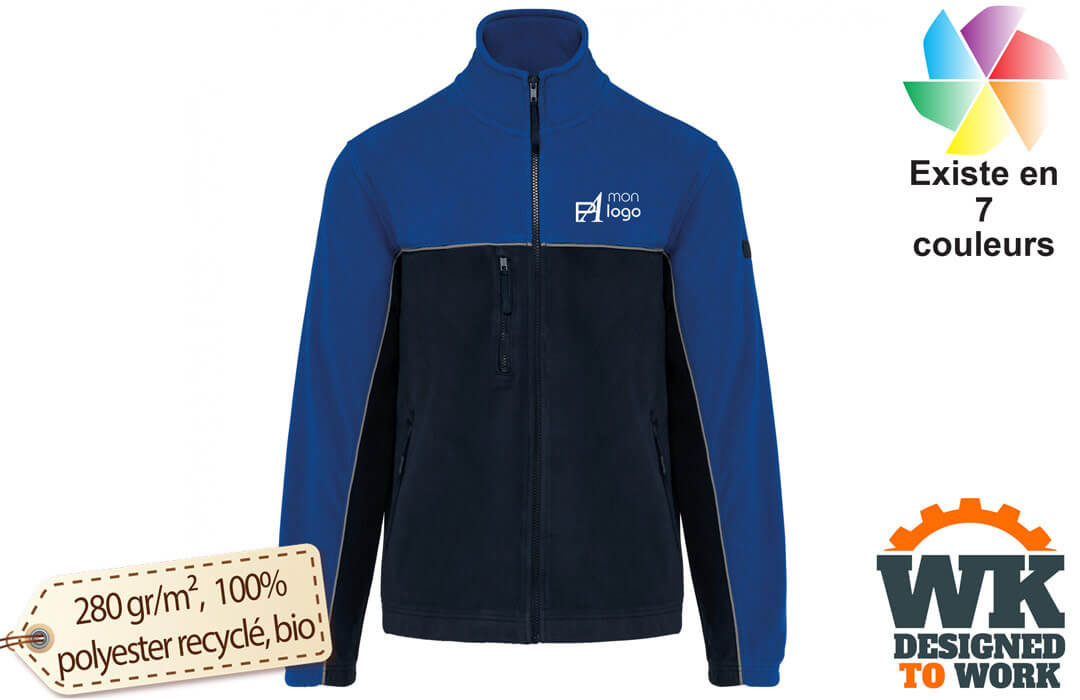 Veste polaire bicolore écoresponsable kariban two-tone Line unisexe