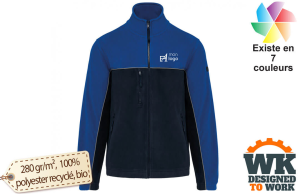 Veste micropolaire bicolore écoresponsable publicitaire personnalisé avec logo 