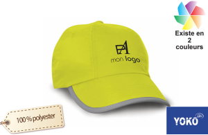 Casquette de sécurité Yoko jaune ou orange fluo Yoko personnalisé avec logo 