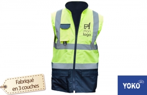 Blouson de travail sans manche haute visibilité