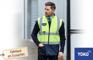 Blouson de travail sans manche haute visibilité