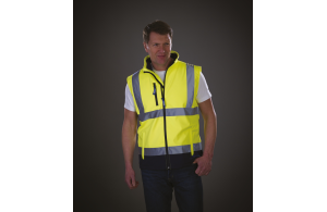 Veste softshell sans manche haute visibilité