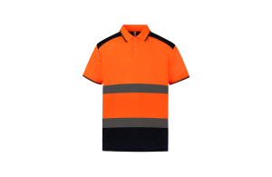 Polo de travail haute visibilité jaune ou orange fluo