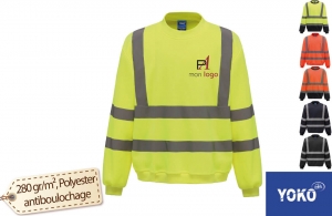 Sweat de chantier haute visibilité personnalisé