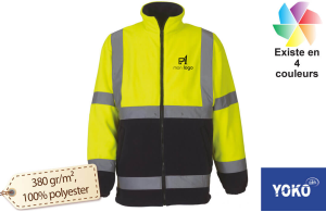 Veste polaire de sécurité à haute visibilité Yoko personnalisée avec logo 
