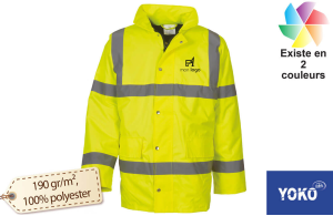 Parka de chantier haute visibilité Yoko personnalisé avec logo 