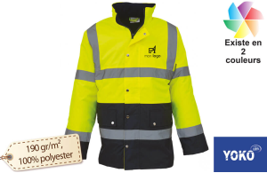 Parka de travail haute visibilité Yoko personnalisé avec logo 
