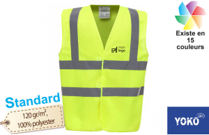 Gilet de sécurité à haute visibilité Yoko personnalisé avec logo 