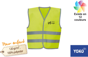 Gilet de sécurité enfant à haute visibilité publicitaire personnalisé avec logo 