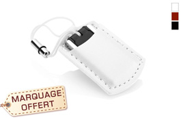 Clé USB cuir à connectique amovible publicitaire personnalisée avec logo 